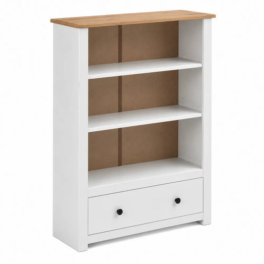 Bibliothèque en Bois avec Étagères et Tiroir Blanc 115x80x30 cm