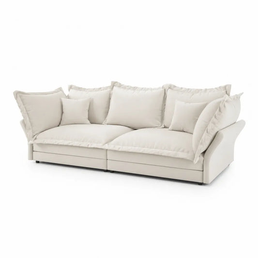 Canapé modulable 3 places en tissu Beige
