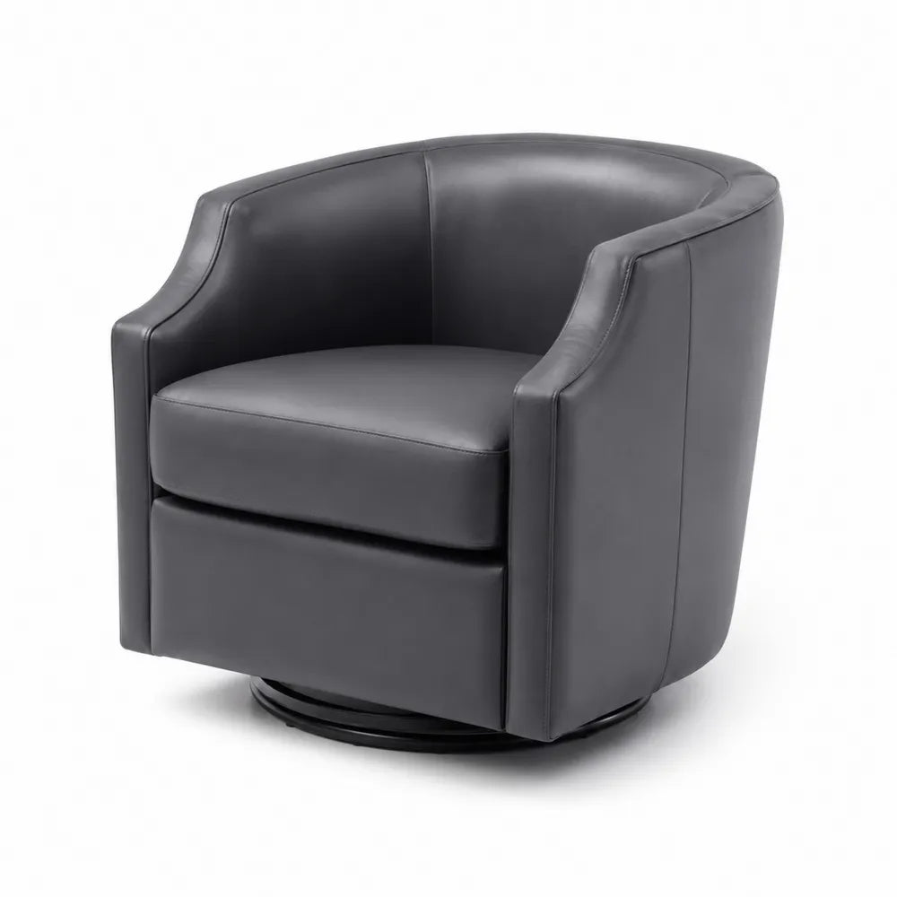 Fauteuil pivotant en cuir synthétique Gris